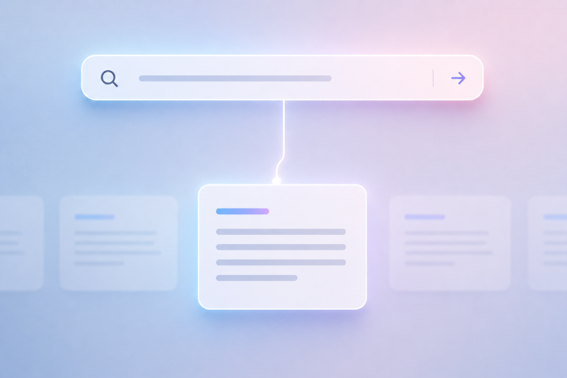 AI search engine retrieving a structured question and answer passage